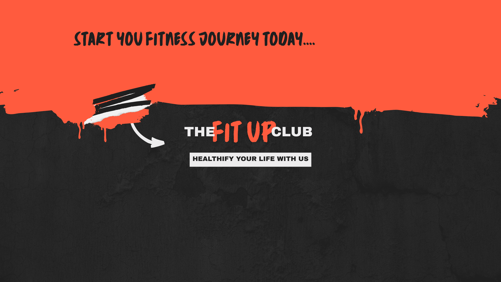 fitness youtube banner in red black and white grunge style